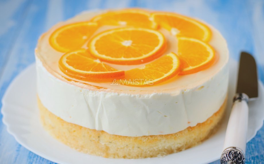 Lengvas jogurtinis žele tortas su apelsinais