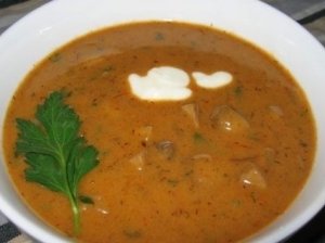 Šiupininė sriuba su mėsa ir grybais