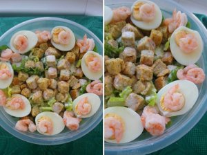 Cezario salotos su krevetėmis