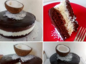 Šokoladinis tortas su kokosų įdaru