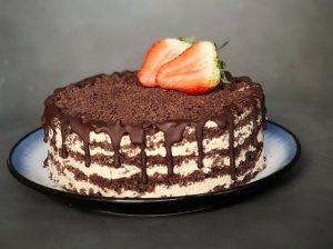 Greitas šokoladinis karamelinis tortas - be orkaitės