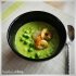 Kreminė žaliųjų žirnelių sriuba su krevetėmis