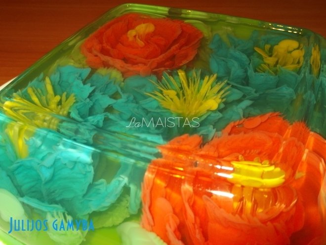 3D  gėlės želė