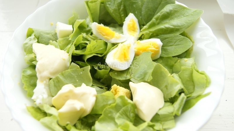 Pavasario salotos su kiaušiniu