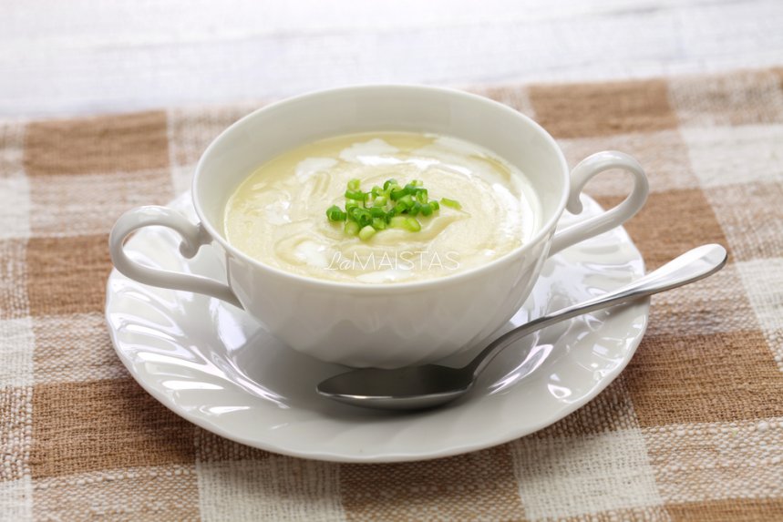 Šalta prancūziška bulvių sriuba vichyssoise