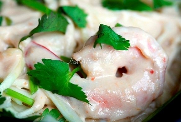 Krevecių salotos su majonezo padažu