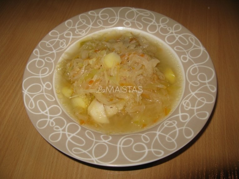 Šviežių - raugintų kopūstų sriuba