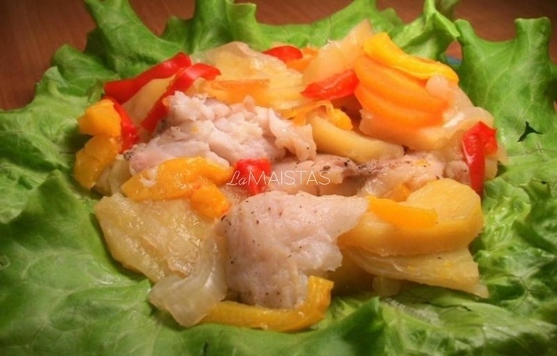 a little very Slump Folijoje kepta žuvis su daržovėmis - receptas | La Maistas