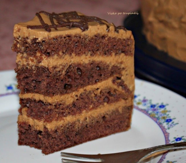 Šokoladinis karamelinis kavos tortas