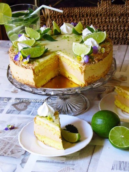 Gaivus citrininis - mėtinis tortas su karameliniu kremu