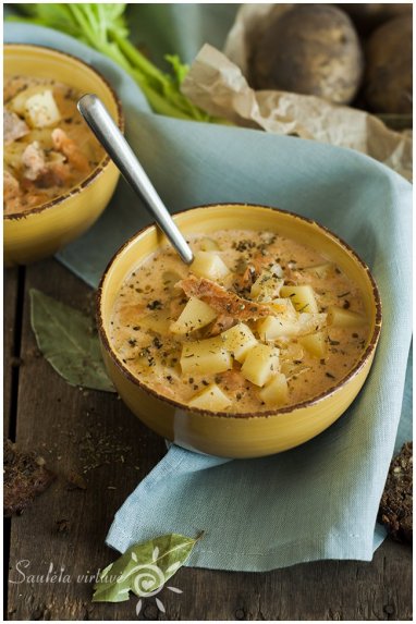 Lašišos ir bulvių sriuba